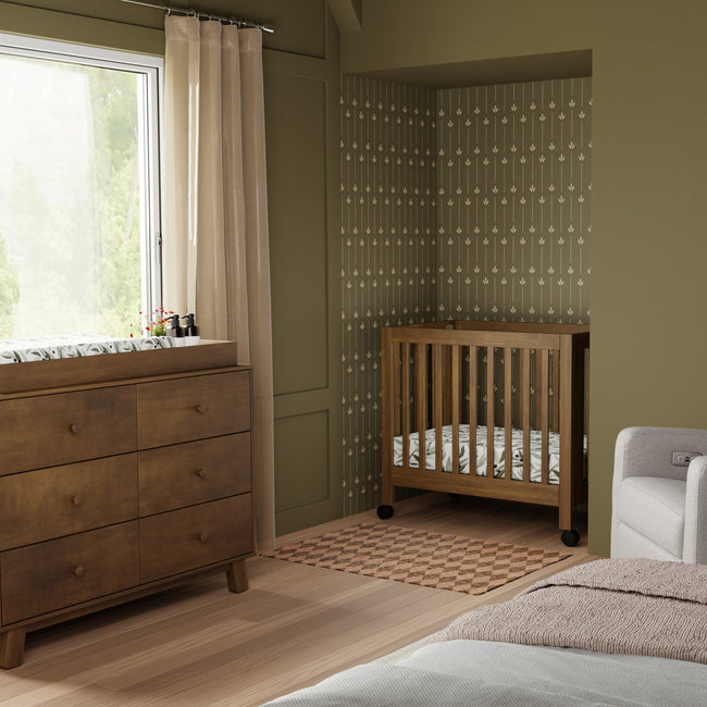 M6698NL,Babyletto,Origami Mini Crib in Natural Walnut