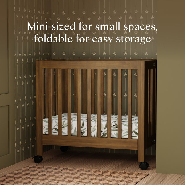 M6698NL,Babyletto,Origami Mini Crib in Natural Walnut