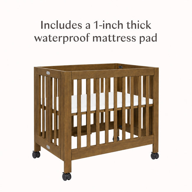 M6698NL,Babyletto,Origami Mini Crib in Natural Walnut