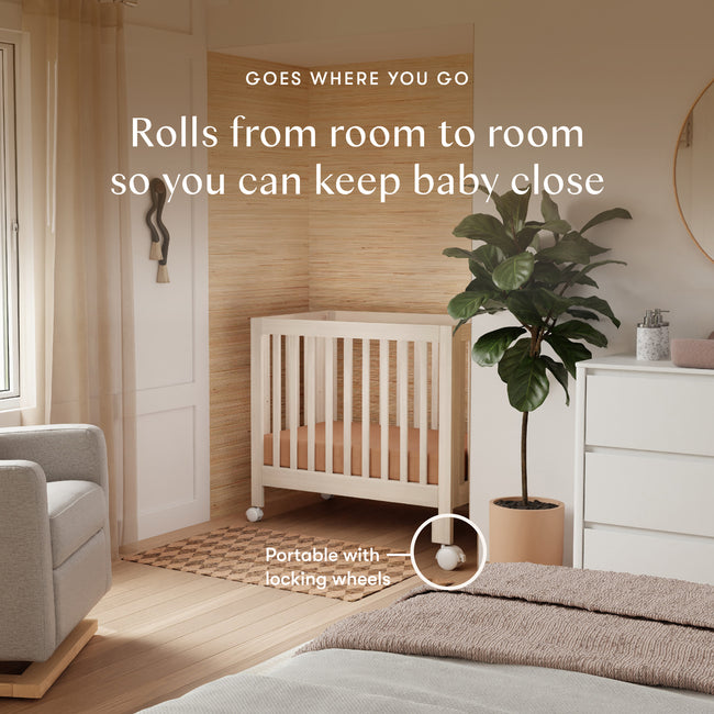 M6698NX,Babyletto,Origami Mini Crib in Washed Natural
