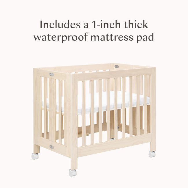 M6698NX,Babyletto,Origami Mini Crib in Washed Natural