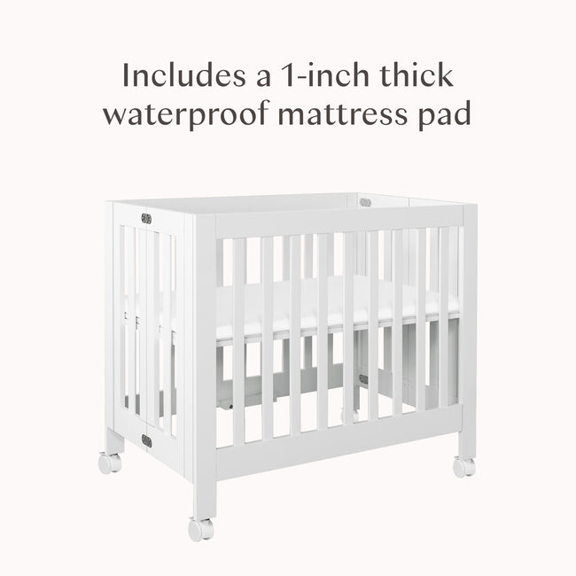 M6698W,Babyletto,Origami Mini Crib in White Finish
