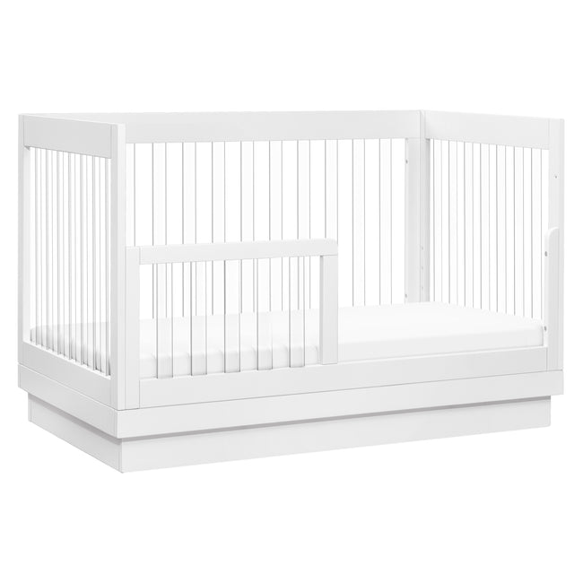 M8601KW,Babyletto,Harlow 3-in-1 Convertible Crib w/Toddler Bed Conversion Kit in White/Acrylic
