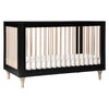 M9001BNX,Babyletto,Lolly 3-in-1 Convertible Crib w/Toddler Bed Conversion in Black/WashedNatural