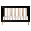 M9001BNX,Babyletto,Lolly 3-in-1 Convertible Crib w/Toddler Bed Conversion in Black/WashedNatural
