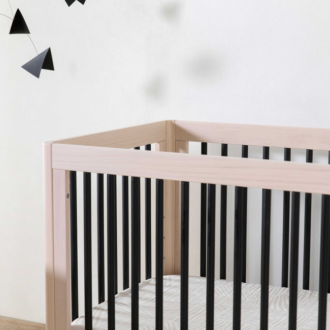 M9001NXB,Babyletto,Lolly 3-in-1 Convertible Crib w/Toddler Bed Conversion in WashedNatural/Black