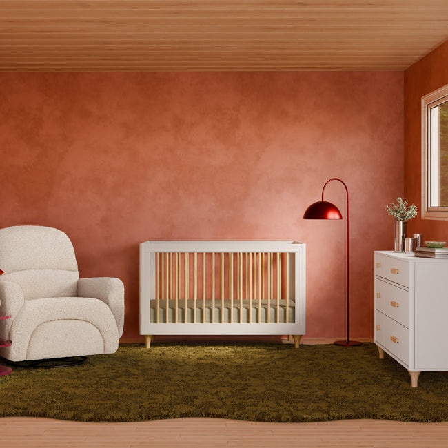 M9001WN,Babyletto,Lolly 3-in-1 Convertible Crib w/Toddler Bed Conversion Kit in White/Natural