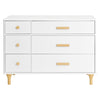 M9016WN,Babyletto,Lolly 6-Drawer Double Dresser  Assembled in White/Natural