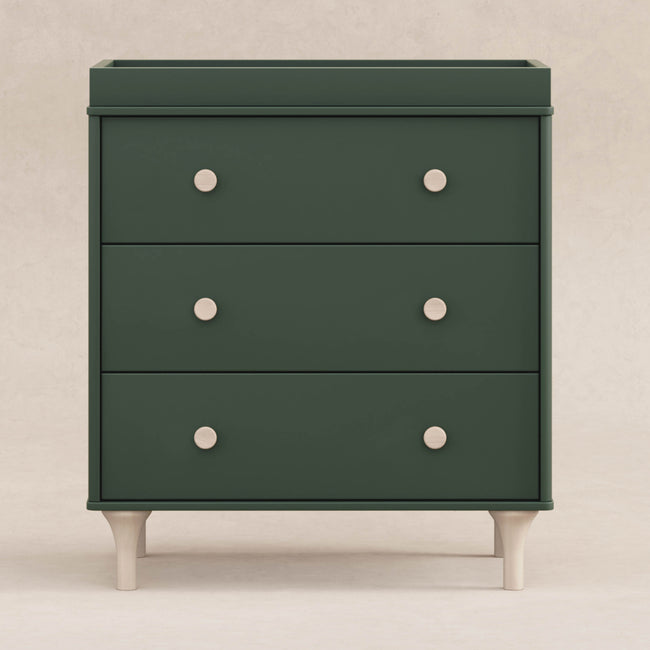 3 drawer green dresser Mid-Century High-Gloss Hunter Green Gilt 3-Drawer Dresser