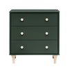 M9023FRGRNX,Babyletto,Lolly 3-Drawer Changer Dresser w/Removable Tray  Forest Green/Washed Natural