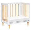 M9098WN,Babyletto,Lolly 4-in-1 Convertible Mini Crib and Twin Bed w/Toddler Bed Conversion Kit in White/Natural