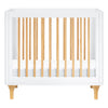 M9098WN,Babyletto,Lolly 4-in-1 Convertible Mini Crib and Twin Bed w/Toddler Bed Conversion Kit in White/Natural