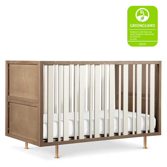 NW15001AY,Nursery Works,Novella Crib w/Toddler Bed Conversion Kit in Stained Ash/Ivory