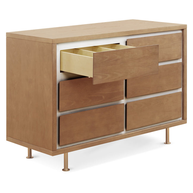 NW15026AY,Nursery Works,Novella 6-Drawer Dresser in Stained Ash/Ivory Finish
