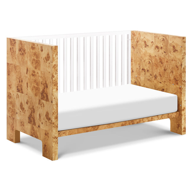 NW26101CKBU,Nursery Works,Altair Crib in Clear Acrylic with Burl