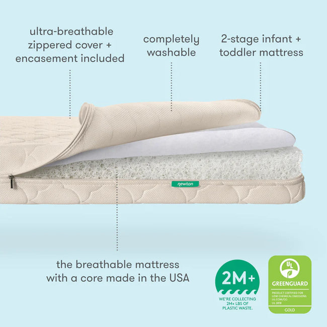 N/A, Newton 2-Stage Baby Crib Mattress in Sand