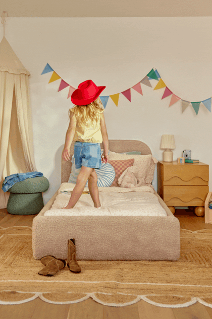 kid on bed gif