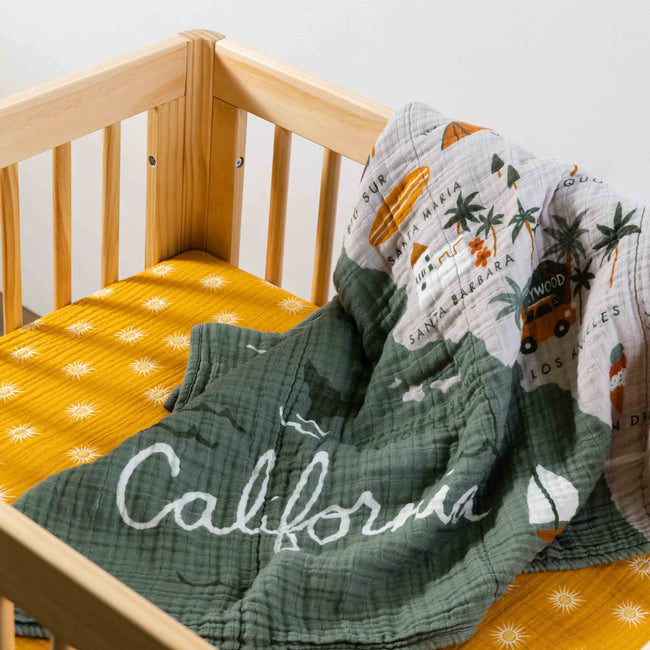 T26933,Babyletto,Golden Hour Muslin All-Stages Midi Crib Sheet in GOTS Certified Organic Cotton