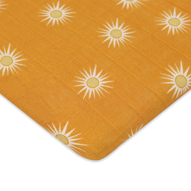 T26934,Babyletto,Golden Hour Muslin All-Stages Bassinet Sheet in GOTS Certified Organic Cotton