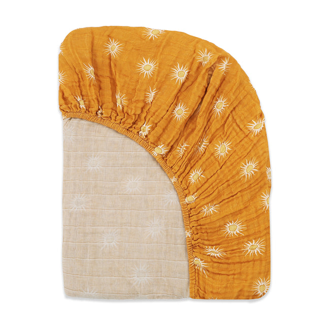 T26935,Babyletto,Golden Hour Muslin Crib Sheet in GOTS Certified Organic Cotton