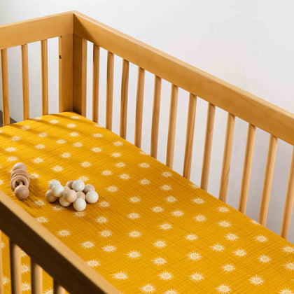 T26935,Babyletto,Golden Hour Muslin Crib Sheet in GOTS Certified Organic Cotton
