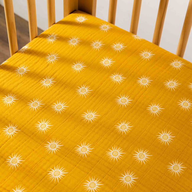 T26935,Babyletto,Golden Hour Muslin Crib Sheet in GOTS Certified Organic Cotton