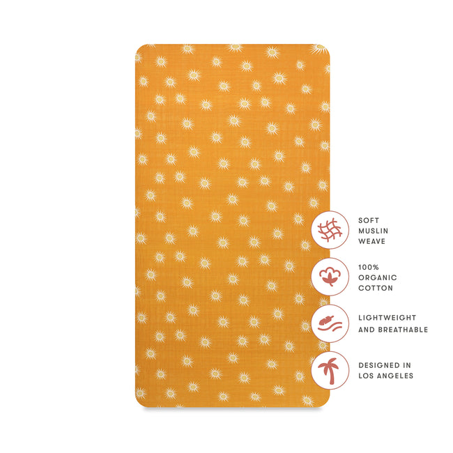 T26935,Babyletto,Golden Hour Muslin Crib Sheet in GOTS Certified Organic Cotton