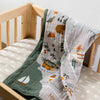 T27033,Babyletto,Beach Bum Muslin All-Stages Midi Crib Sheet in GOTS Certified Organic Cotton