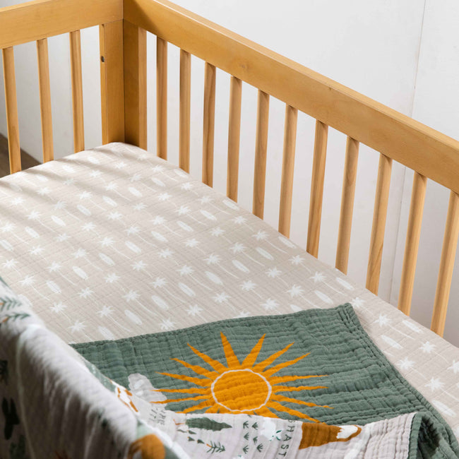 T27035,Babyletto,Beach Bum Muslin Crib Sheet in GOTS Certified Organic Cotton