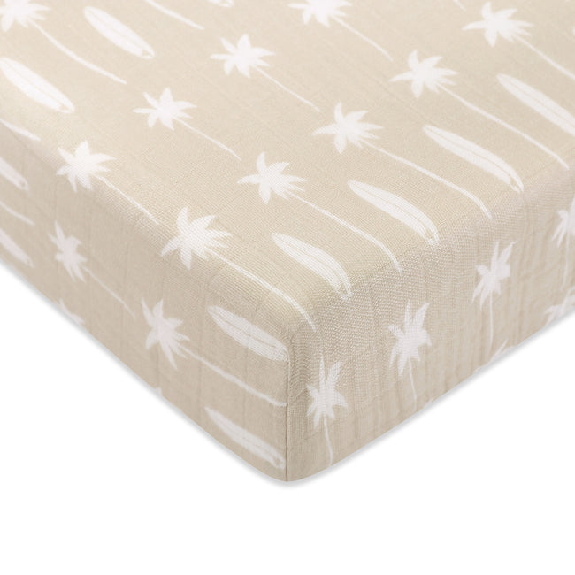 T27035,Babyletto,Beach Bum Muslin Crib Sheet in GOTS Certified Organic Cotton