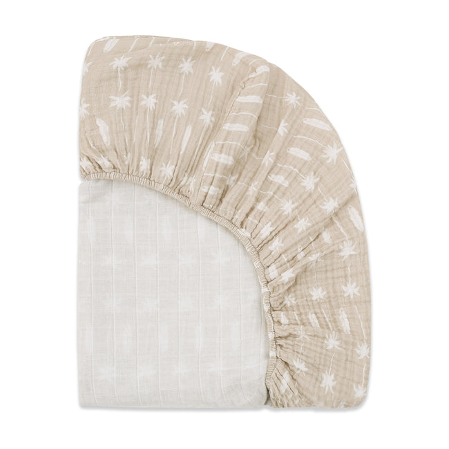 T27035,Babyletto,Beach Bum Muslin Crib Sheet in GOTS Certified Organic Cotton