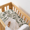 T28234,Babyletto,Olive Branches Muslin All-Stages Bassinet Sheet in GOTS Certified Organic Cotton