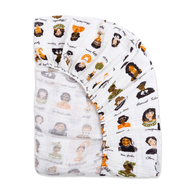 T28435,Babyletto,Women In History Muslin Crib Sheet in GOTS Certified Organic Cotton