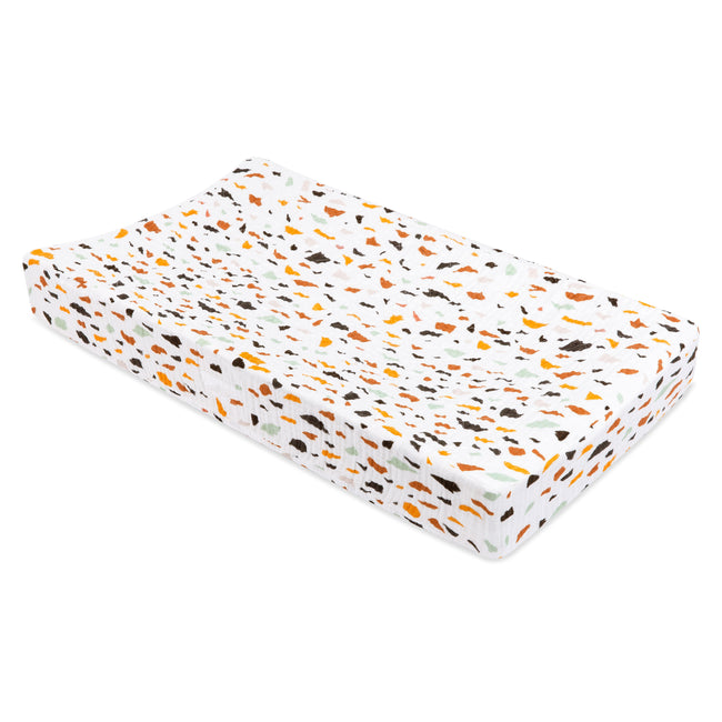 T29137,Babyletto,Terrazzo Quilted Muslin Changing Pad Cover in GOTS Certified Organic Cotton