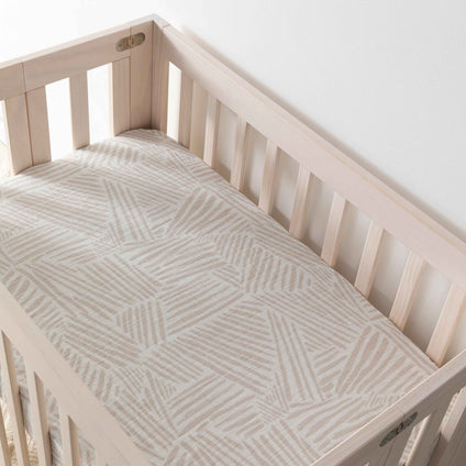 T29236,Babyletto,Oat Stripe Muslin Mini Crib Sheet in GOTS Certified Organic Cotton