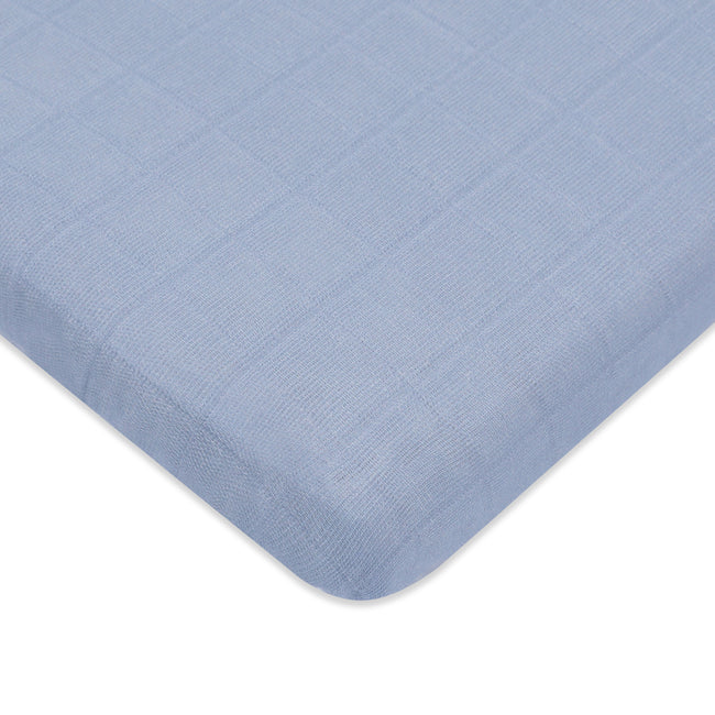 T29633DP,Babyletto,Dewdrop Muslin All-Stages Midi Crib Sheet in GOTS Certified Organic Cotton