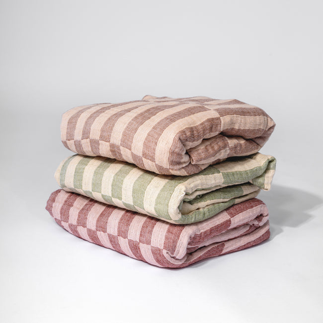 T30435,Babyletto,Maroon Stripe Muslin Crib Sheet in GOTS Certified Organic Cotton