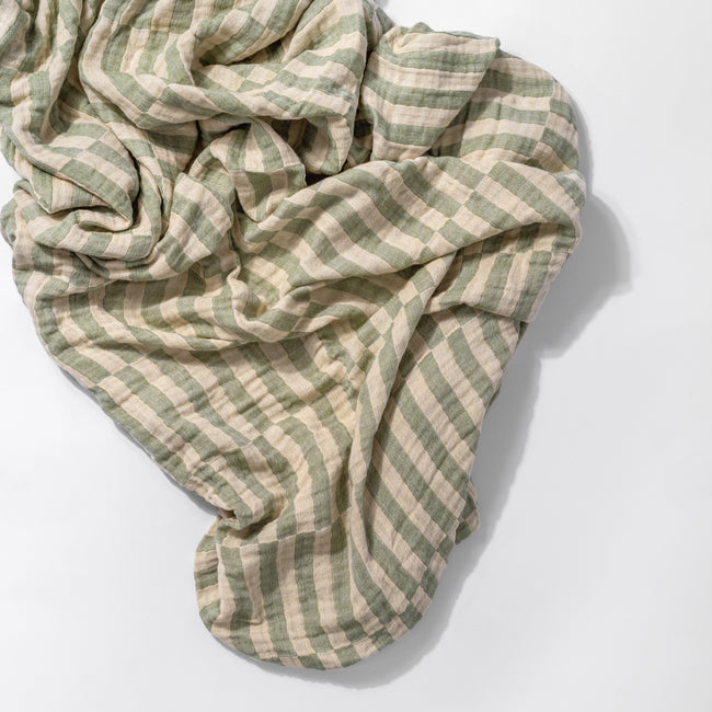 T30535,Babyletto,Moss Stripe Muslin Crib Sheet in GOTS Certified Organic Cotton