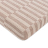 T30636,Babyletto,Cocoa Stripe Muslin Mini Crib Sheet in GOTS Certified Organic Cotton