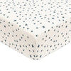 T31035IVS,Babyletto,Doodle Stars Organic Brushed Cotton Crib Sheet in Ivory with Navy Stars