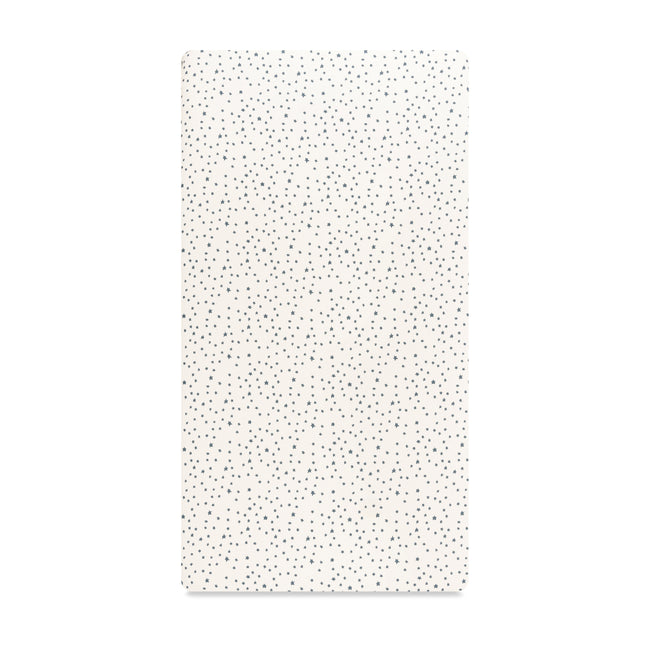 T31035IVS,Babyletto,Doodle Stars Organic Brushed Cotton Crib Sheet in Ivory with Navy Stars
