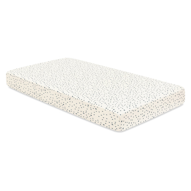 T31035IVS,Babyletto,Doodle Stars Organic Brushed Cotton Crib Sheet in Ivory with Navy Stars
