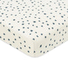 T31036IVS,Babyletto,Doodle Stars Organic Brushed Cotton Mini CribSheet in Ivory with Navy Stars