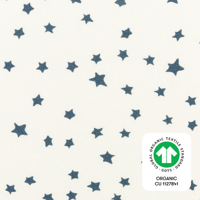 T31036IVS,Babyletto,Doodle Stars Organic Brushed Cotton Mini CribSheet in Ivory with Navy Stars