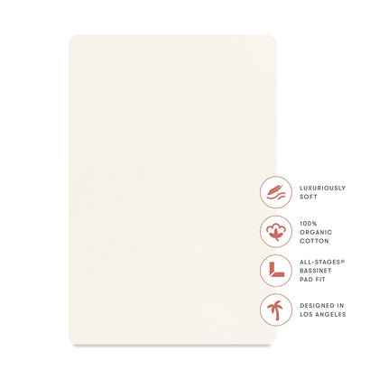 T32634I,Babyletto,Organic Brushed Cotton All-Stages® Bassinet Sheet in Ivory
