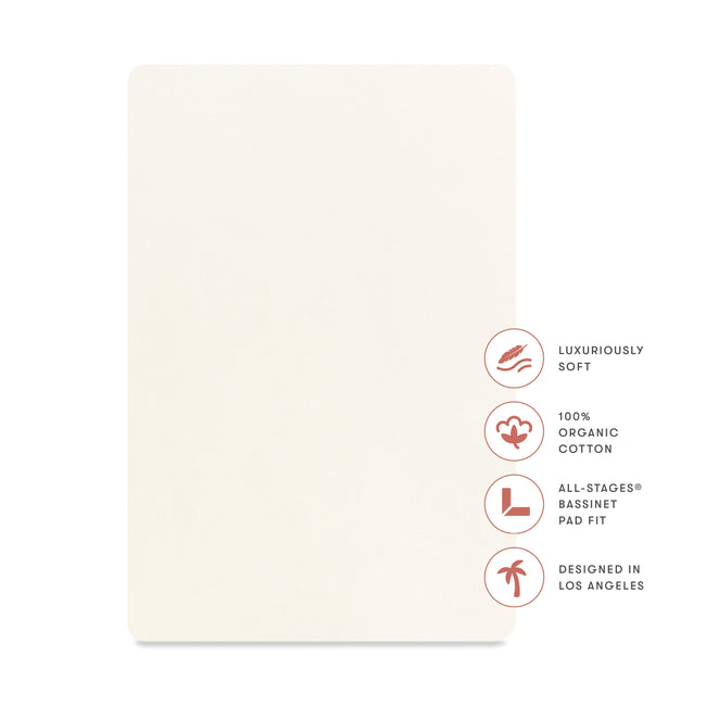 T32634I,Babyletto,Organic Brushed Cotton All-Stages® Bassinet Sheet in Ivory