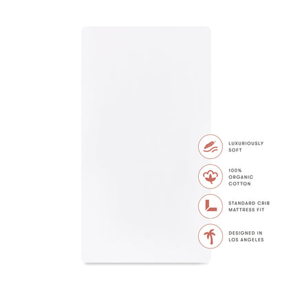 T32635BTW,Babyletto,Organic Brushed Cotton Crib Sheet in Bright White