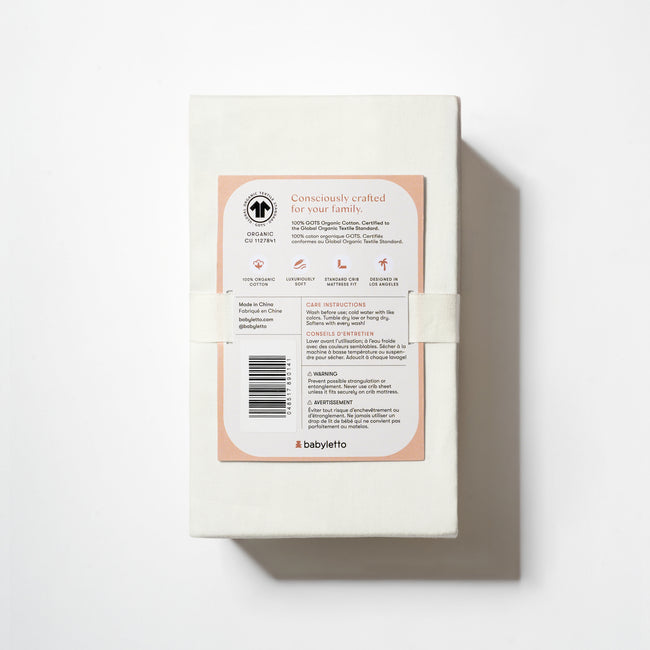 T32635BTW,Babyletto,Organic Brushed Cotton Crib Sheet in Bright White