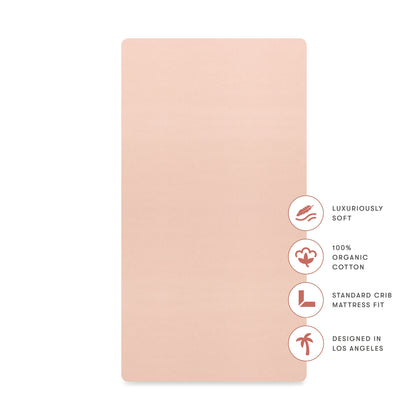 T32635DR,Babyletto,Organic Brushed Cotton Crib Sheet in Dusty Rose