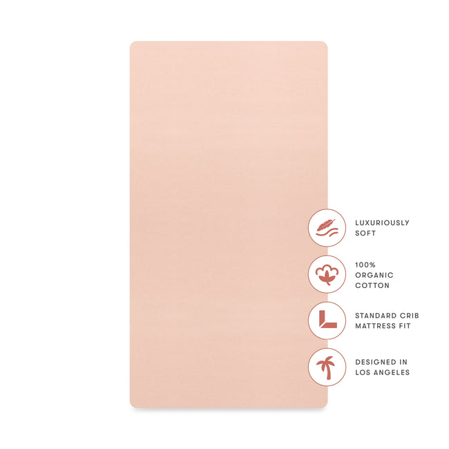 T32635DR,Babyletto,Organic Brushed Cotton Crib Sheet in Dusty Rose